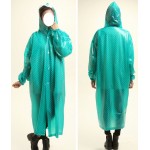 Plastik - Mantel Regenmantel Damen DD006 grün gepunktet 