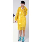 Plastik - Mantel Regenmantel Damen Fashion Type L glasklar transparent Gelb 
