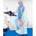 PVC - Poncho für Motorrad Mofa Motorroller Fahrrad KY0013TB transparent blaue Punkte