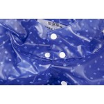 PVC Plastik - Mantel Regenmantel Damen QA9015NATB transparent mit blaue Punkte XXXL - LAGERWARE