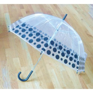 PM PVC - Regenschirm PM1016 Schwarz gepunktet glasklar EDGE-UMBRELLA LAGERWARE